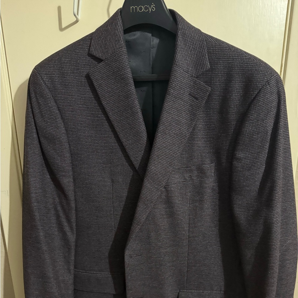 Michael Kors Blazer Mens 42R Sport Coat Blue Houndstooth Purple Sports Coat Suit